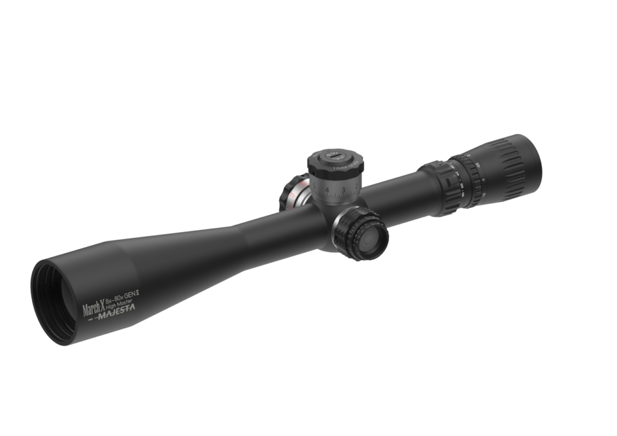 8-80x56mm Gen 2 Majesta 8-80x56mm Black Body and Writeable 1/8 MOA Click Turrets High Master Wide Angle D80HV56WTIW-G2